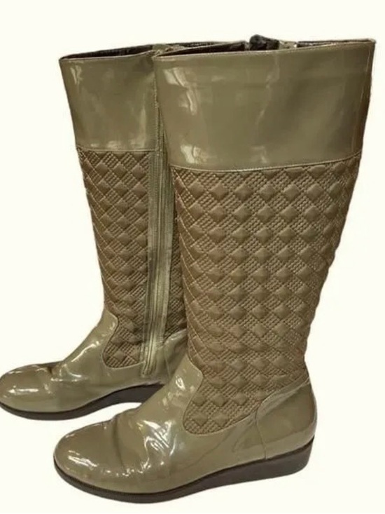 Cole Haan / Nike Air Shoes - Cole Haan Nike Air Quilted Tali Wedge Rain Boots - Women's Size 7 - Olive Green